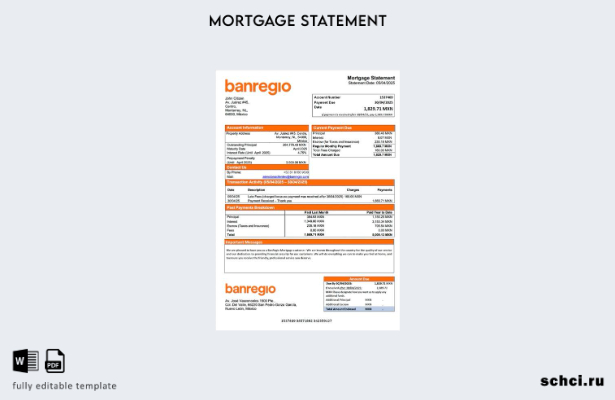 скачать цифровую версию заявления об ипотеке BanRegio в Мексике, шаблон в формат